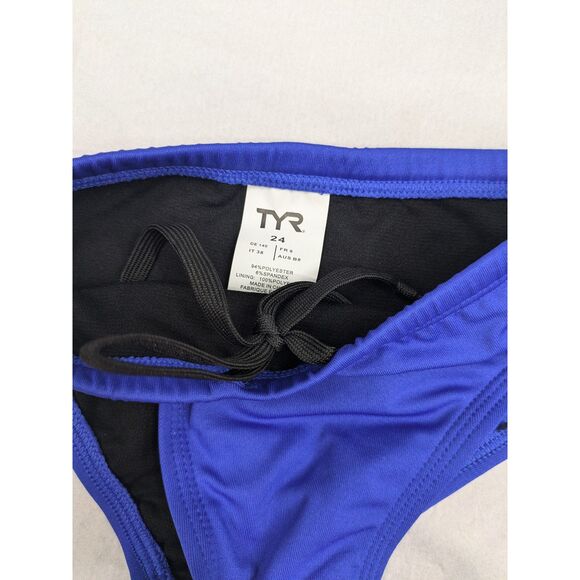 TYR Boys Durafast Elite Racer Brief Swimsuit Royal Blue Size 24 NWT - Picture 3 of 8